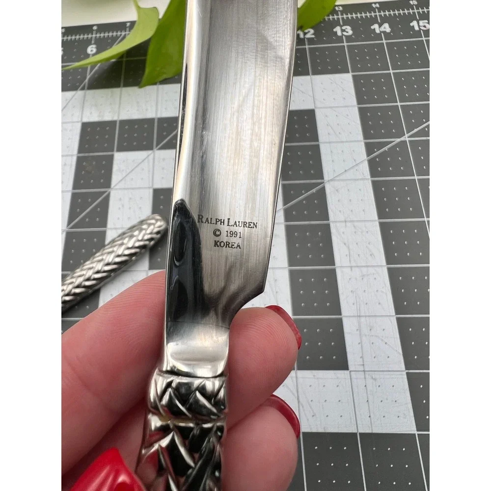 Ralph Lauren Equestrian Braid Master Butter Knife Silverplate Set of 2 1991